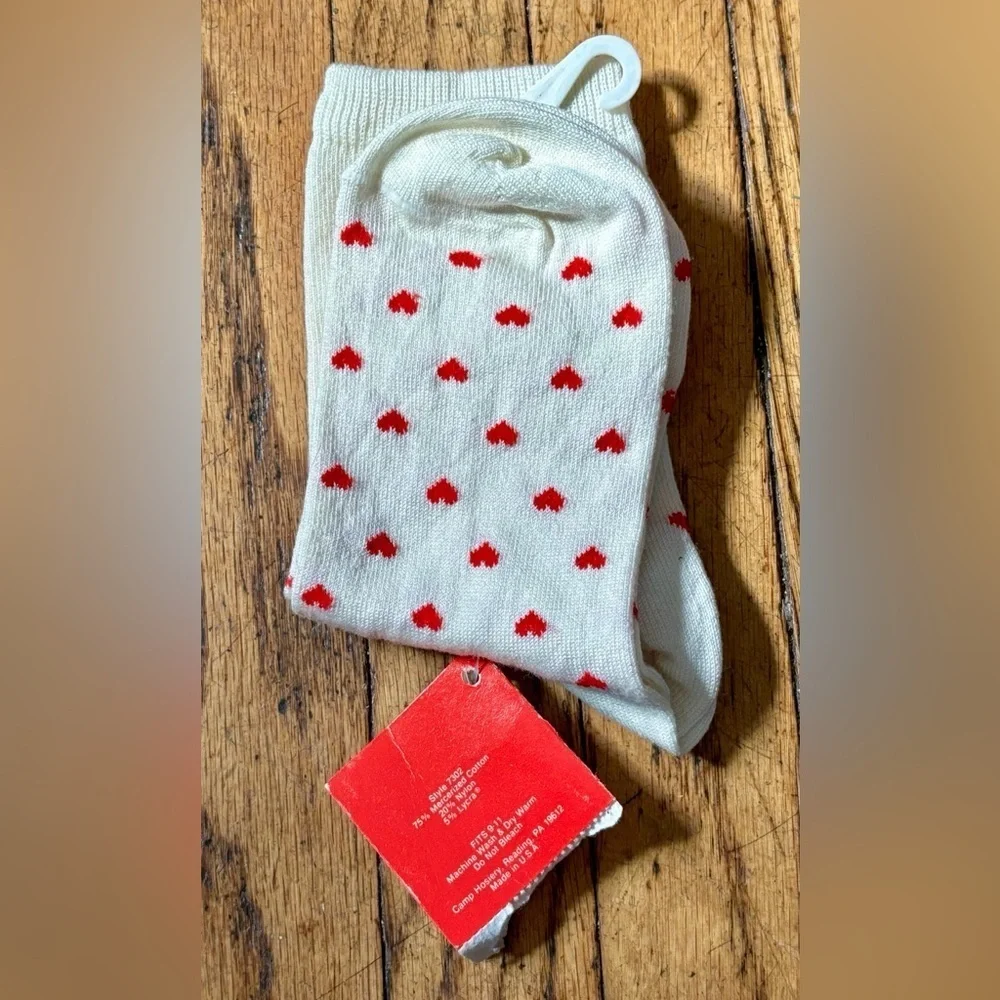Vintage Koala Bear Heart Print Crew Socks Be My Love Valentines Romantic